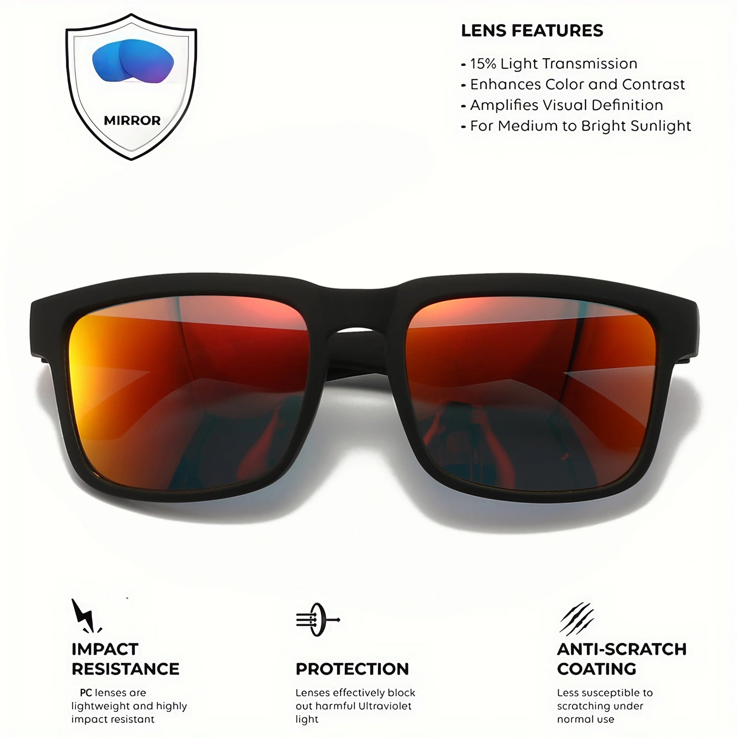 Occhiali Da Sole Sportivi Quadrati 4 Pezzi Motivo Tempio Design UV400 Per Uomini E Donne Vacanze Al Mare