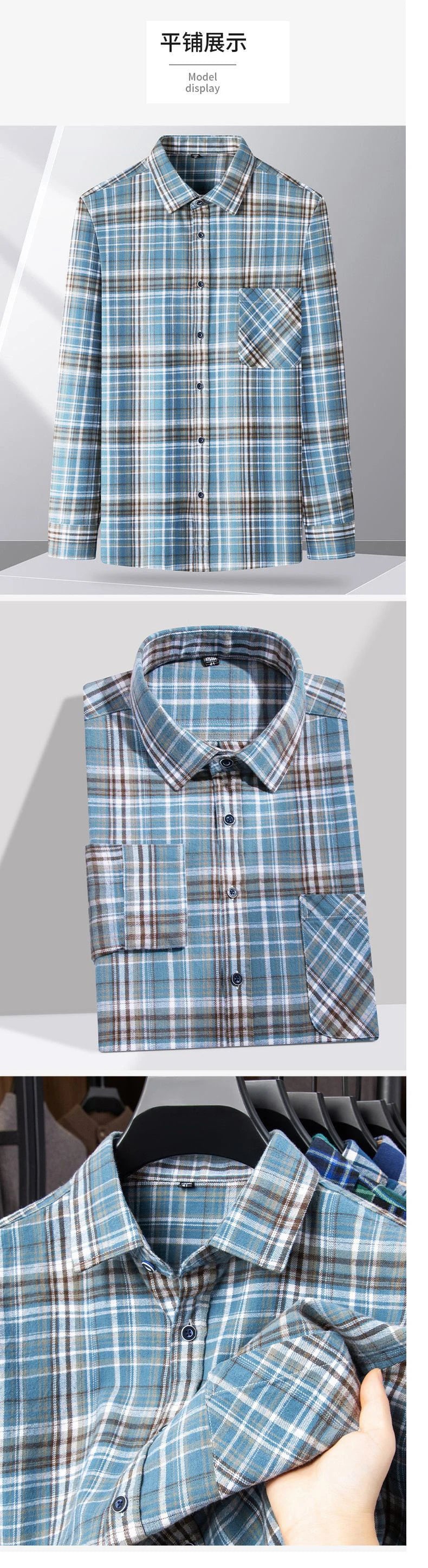 Camicie Da Uomo In Flanella Scozzese A Quadri Manica Lunga In Cotone Taglie Dalla S Alla XL Vestibilita Standard E Casual