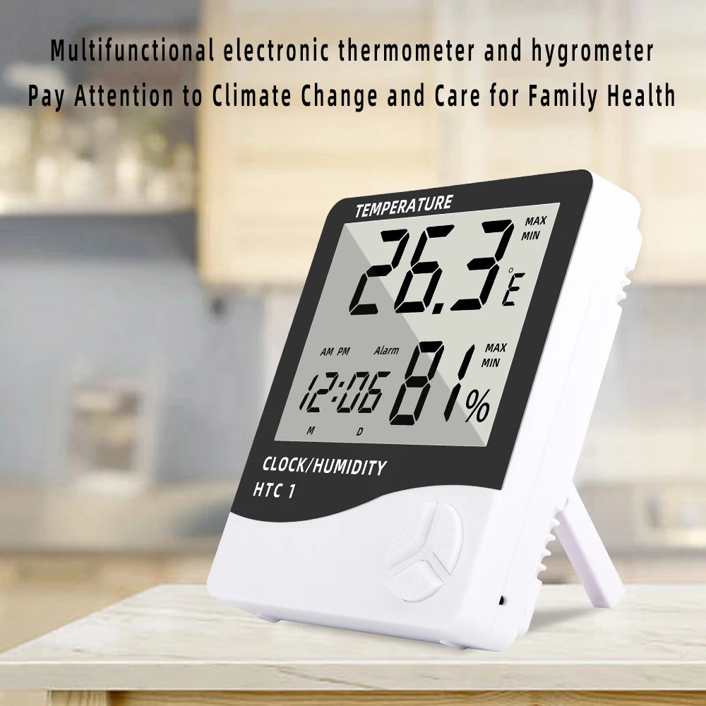 Stazione Meteorologica Digitale Interni Esterni Umidità Temperatura LCD Orologio HTC 2 HTC 1