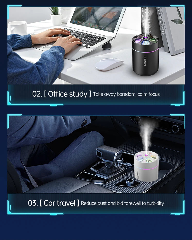 Mini Umidificatore 180 Ml Diffusore Per Aromaterapia Olio Essenziale Spray Silenzioso Auto Per Camera Da Letto Domestica