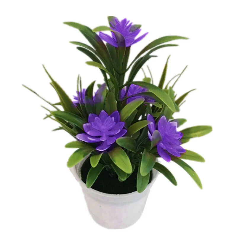 Fiori Artificiali in Vaso per Piante Decorazioni Finti in Plastica per Casa Ufficio Regalo Desktop Bonsai Festa di Nozze