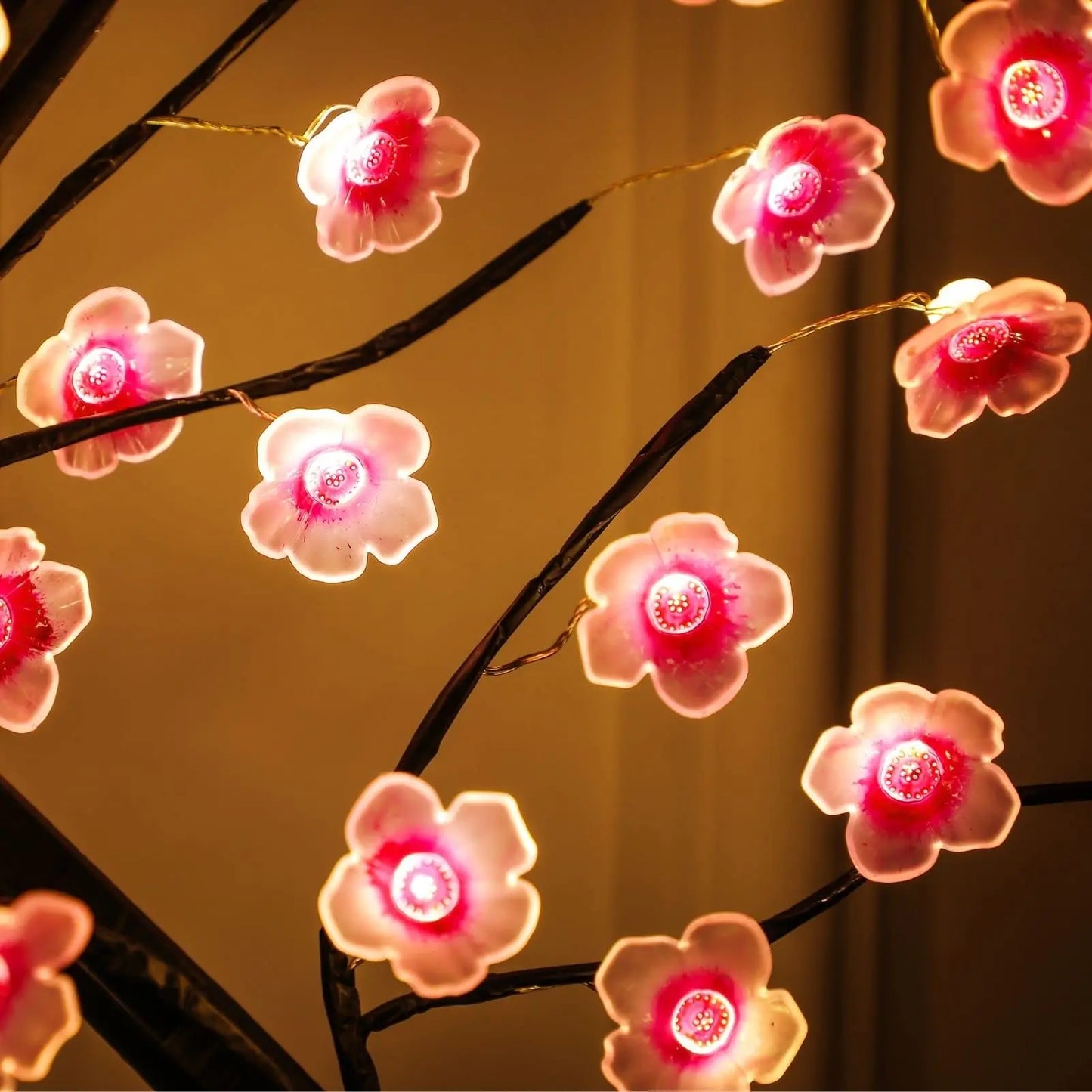 Albero Da Tavolo Notturno LED Bonsai Ciliegio Artificiale Interruttore Tattile USB Alimentato A Batteria Decorazione