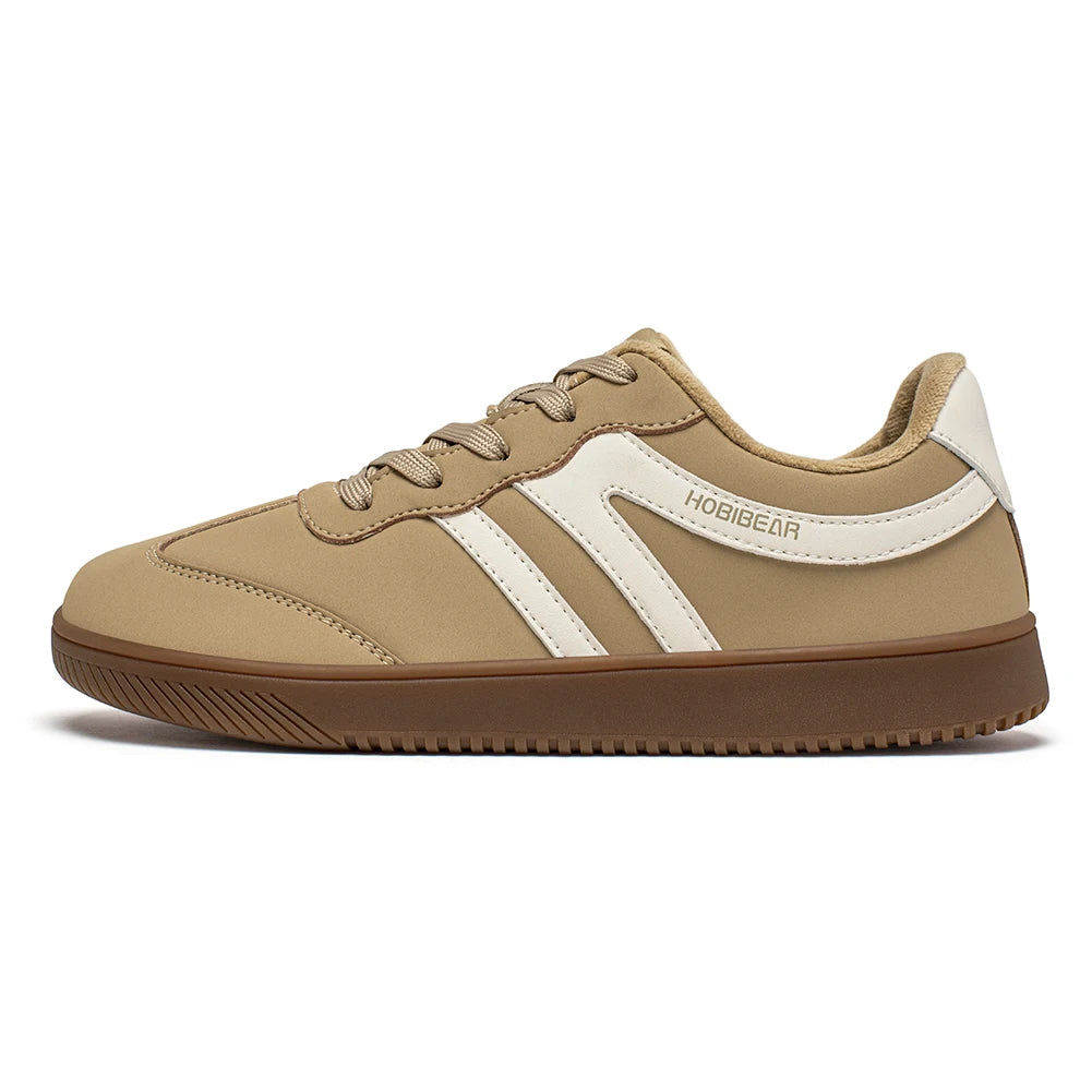 Hobibear Scarpe Da Ginnastica Unisex A Punta Larga In Pelle Artificiale Foderate In Pelliccia Sintetica Retrò Stringate