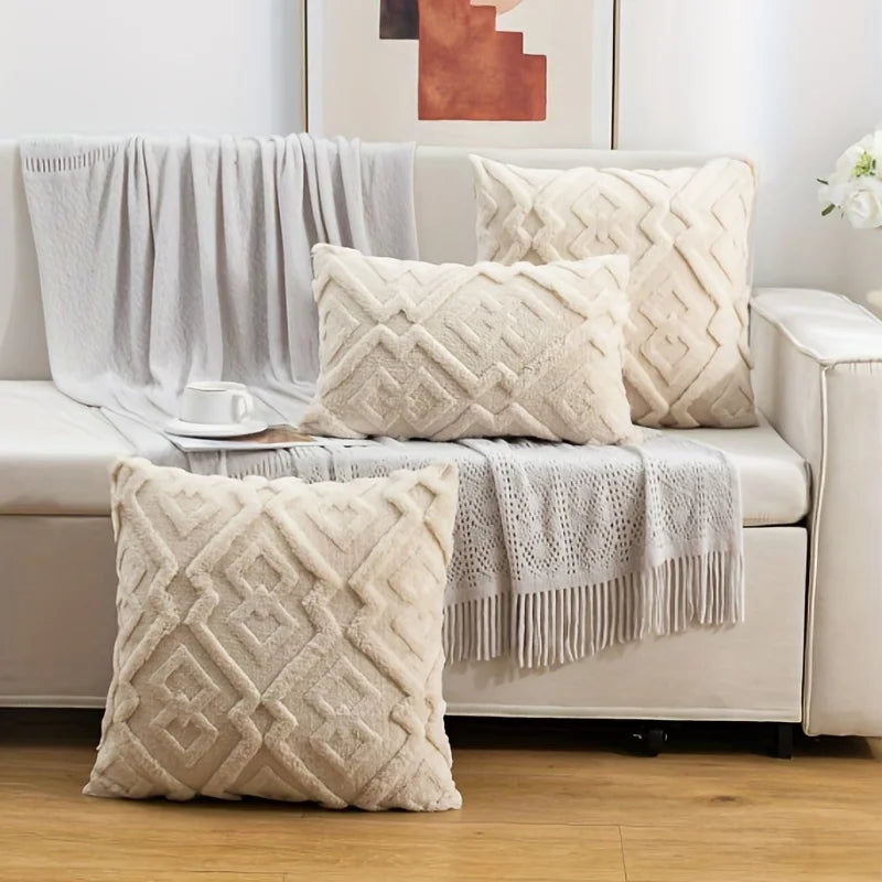 Fodera Cuscino In Velluto Jacquard Fiocco Di Neve Stampato 1 Pezzo Decor Casa Eleganza
