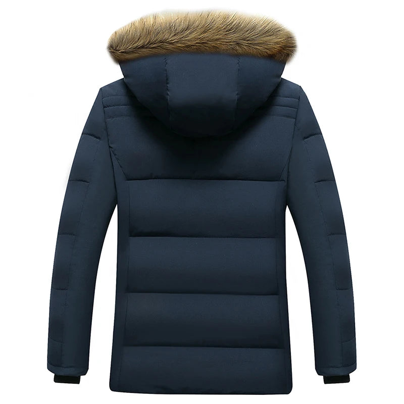 Parka Da Uomo Invernale Antivento Caldo Con Cappuccio E Collo In Pelliccia Giacca Spessa Classica Casual