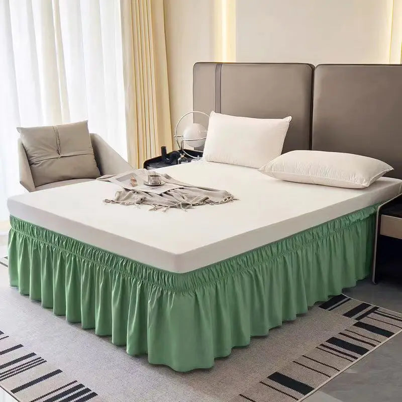 Gonne Da Letto Avvolgenti Con Volant Per Letti Queen In Tessuto Resistente Alle Pieghe Elastico Regolabile Facile Da Montare