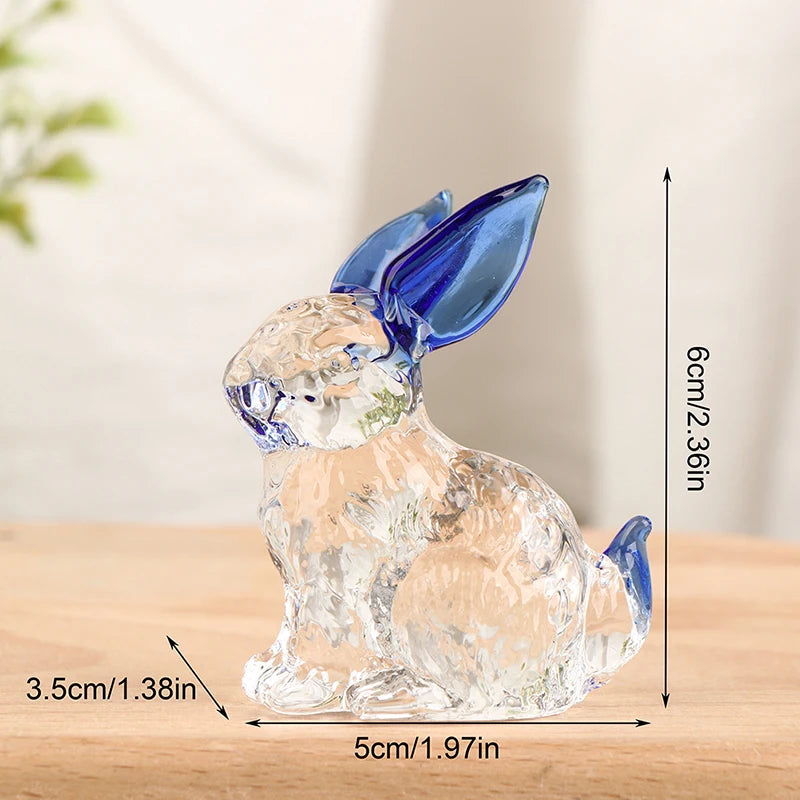 Figurine Fatte A Mano Degli Animali Mascotte Coniglio In Vetro Cristallo Ornamenti Per Tavolo Ufficio Soggiorno