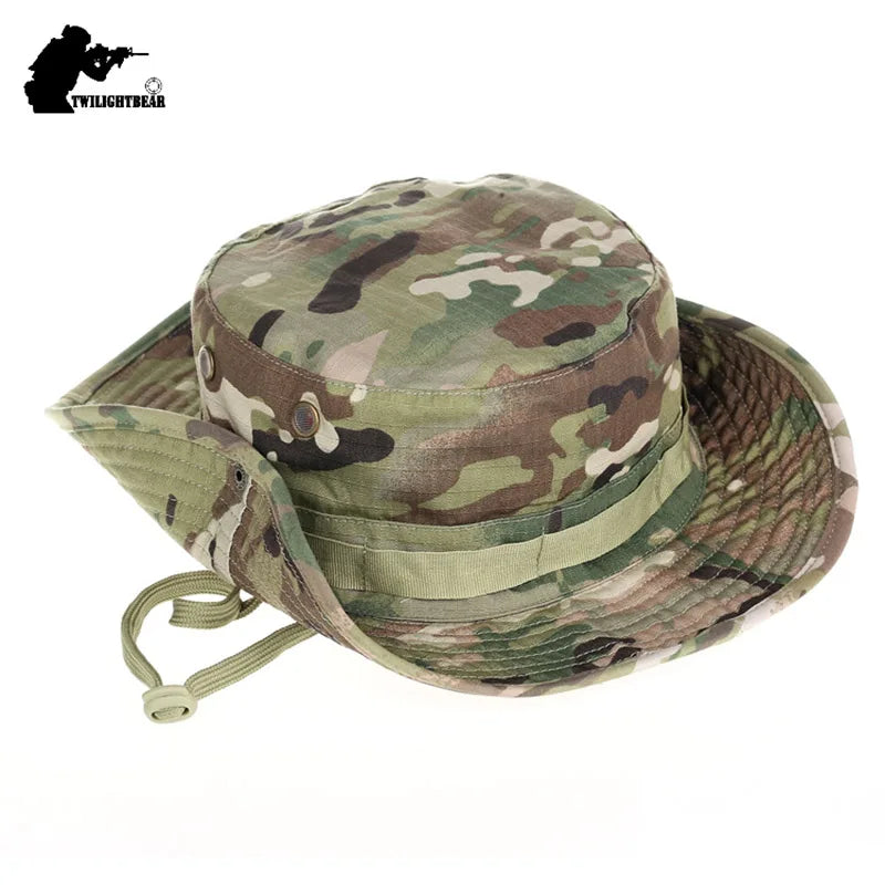 Cappello Boonie Da Pescatore Camouflage All Aperto Protezione Solare Per Esterni Caccia Escursionismo Arrampicata AF056