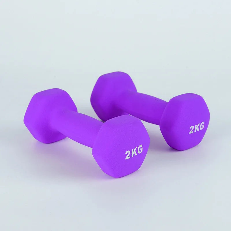 Manubrio Esagonale Da 2Kg In Ferro Massiccio Opaco Per Casa Fitness Delle Donne Ideale