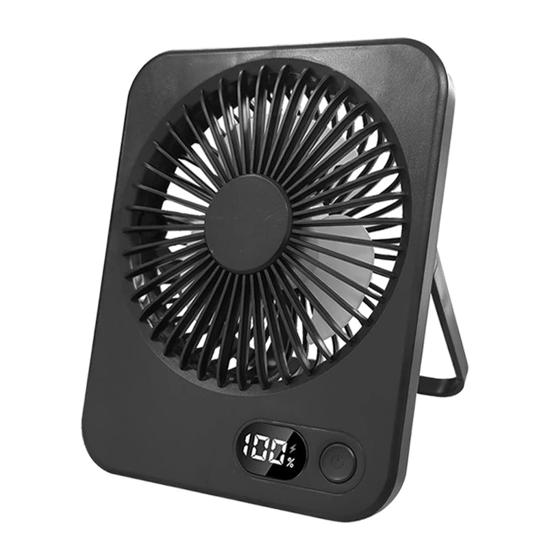 Ventilatore da Tavolo Portatile Pieghevole Ricaricabile USB a Cinque Marce per Ufficio Domestico Studenti