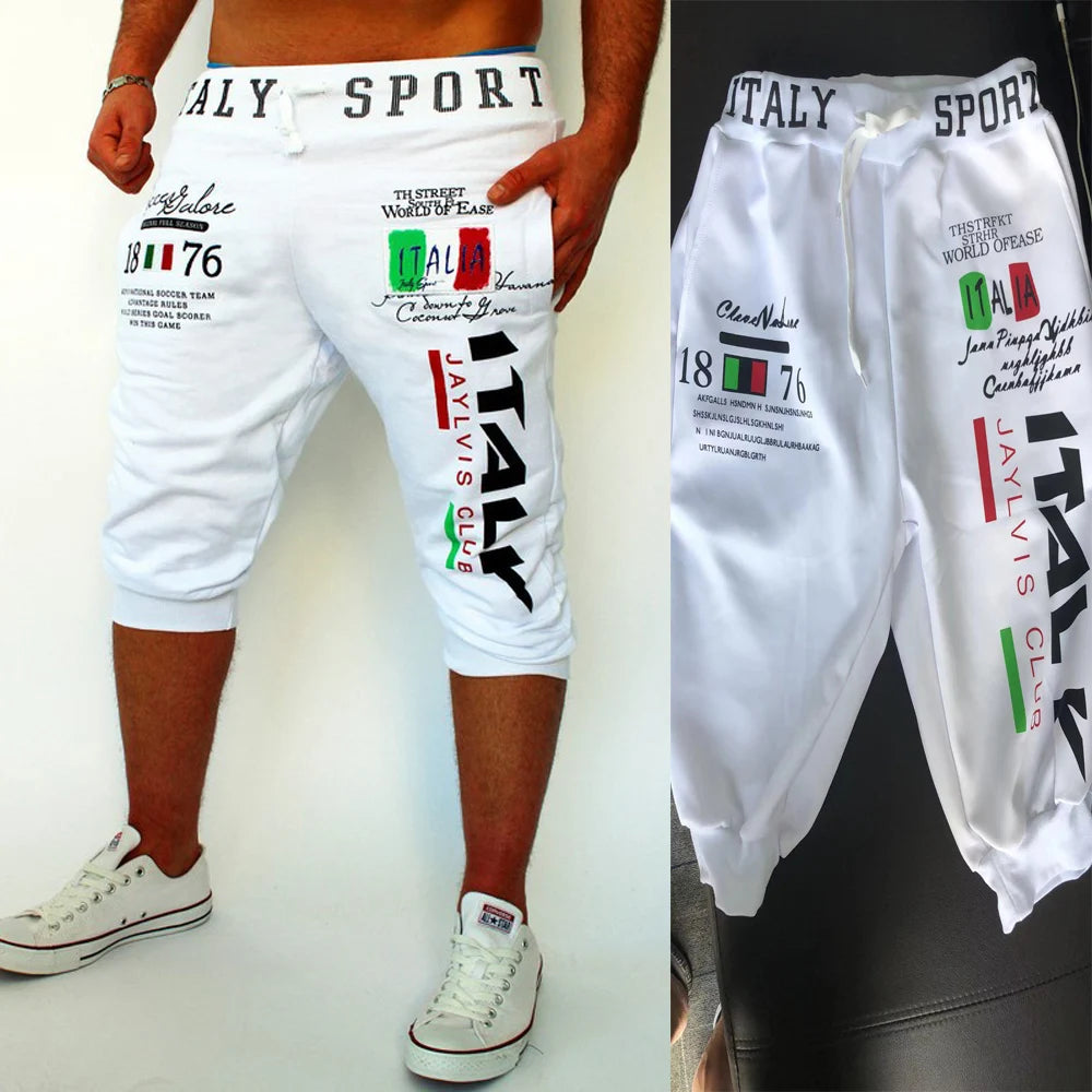 Pantaloncini Sportivi Uomo Capri Con Coulisse Stampa Lettera Outdoor Weekend Streetwear Moda