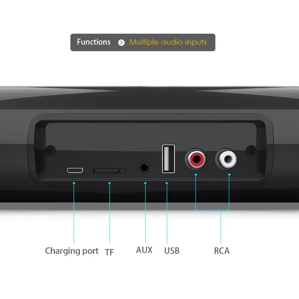 Barra Audio Portatile Potente Altoparlante Bluetooth Senza Fili Surround Stereo Per TV Subwoofer Radio FM Caixa De Som