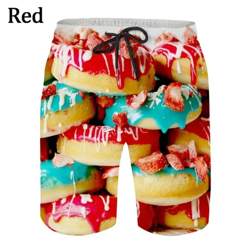 Pantaloncini Da Spiaggia Bambini 3D Stampa Ciambella Fiori Grafica Costume Da Bagno Estate Moda