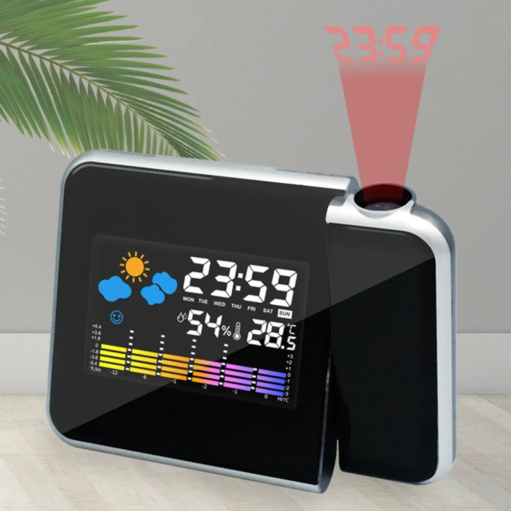 Sveglia Con Schermo A Colori A LED Con Proiezione Intelligente E Previsioni Meteo Per Decorazione Della Camera Da Letto