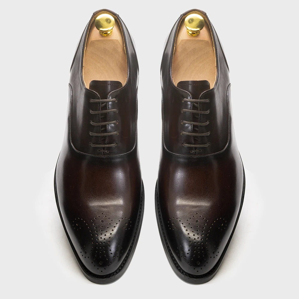 Scarpe Oxford Da Uomo In Vera Pelle Stile Classico Italiano Con Lacci Per Matrimonio Ufficio Aziendale Nere E Marroni