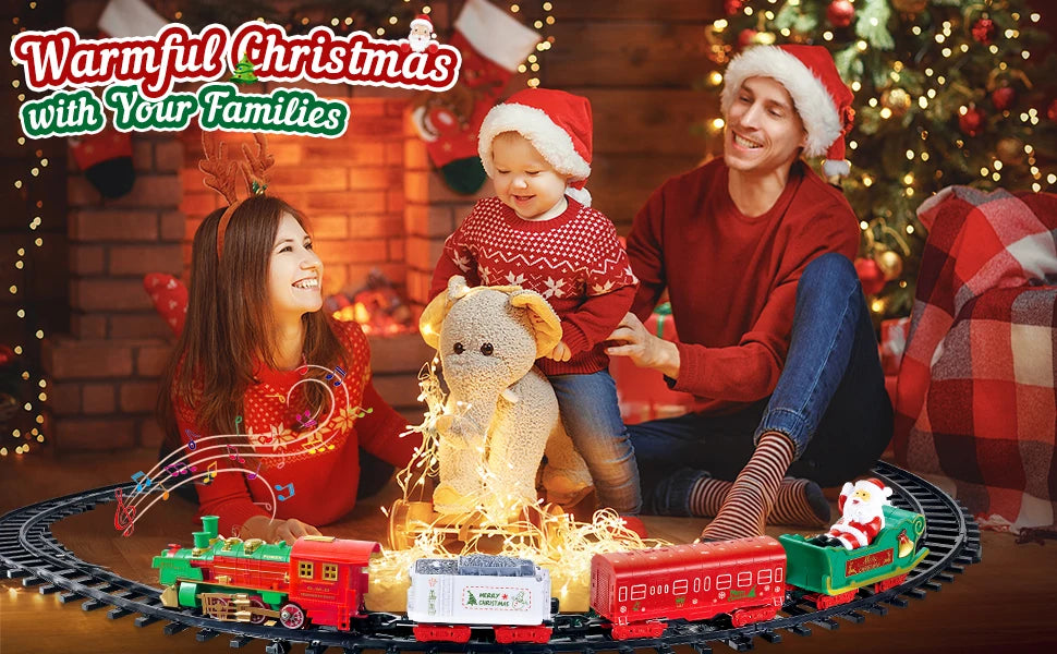 VATOS Set Di Treni Natalizi Sospesi Luminosi E Sonori Per Albero Di Natale Regalo Per Bambini Decorazione