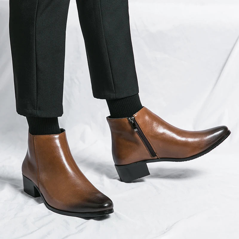 Scarpe Da Uomo Stivaletti Chelsea Impermeabili In Pelle Casual E Business Retrò Mocassini Classici