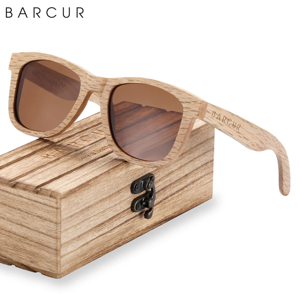 Occhiali da Sole in Legno Naturale Unisex Polarizzati Vintage Oculos de Sol con Protezione UV