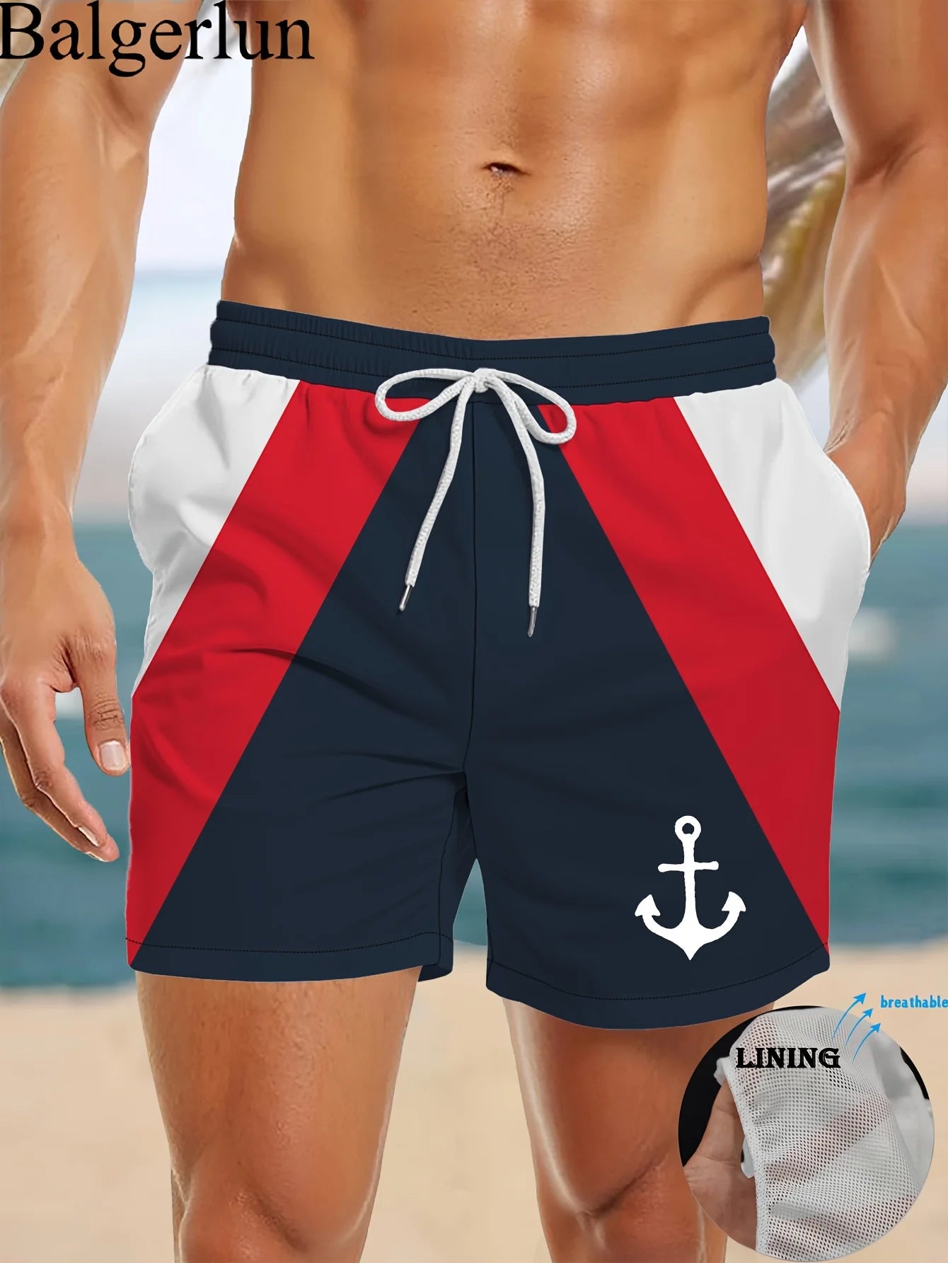 Costume Da Bagno Hawaiano Da Uomo Stampa Palme Sfumate 3D Ad Asciugatura Rapida Spiaggia All Aperto