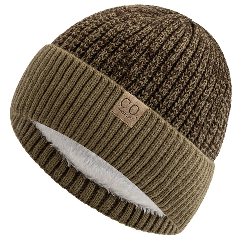 Nuovi Cappelli Invernali Unisex Bicolore Con Fodera In Pelliccia Berretto Caldo Lavorato A Maglia Per Uomo E Donna