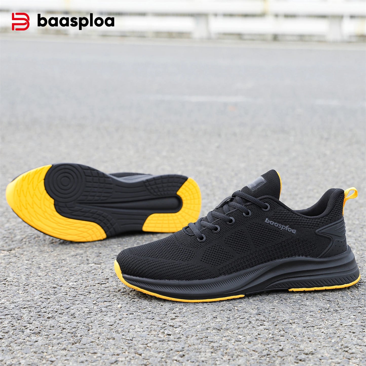 Baasploa Scarpe Da Corsa Uomo Leggere In Mesh Traspiranti Con Lacci Per Attività All Aperto