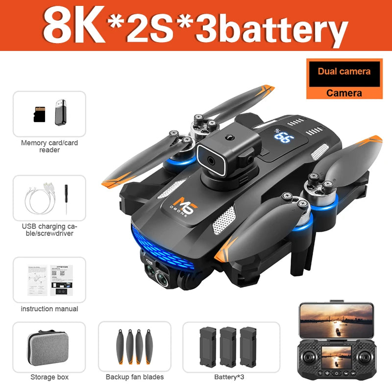 Drone Lenovo M6 8K Pro Con WiFi 5G FPV Fotocamera 4K HD Per Riprese Aeree Professionali Telecomando Con Schermo