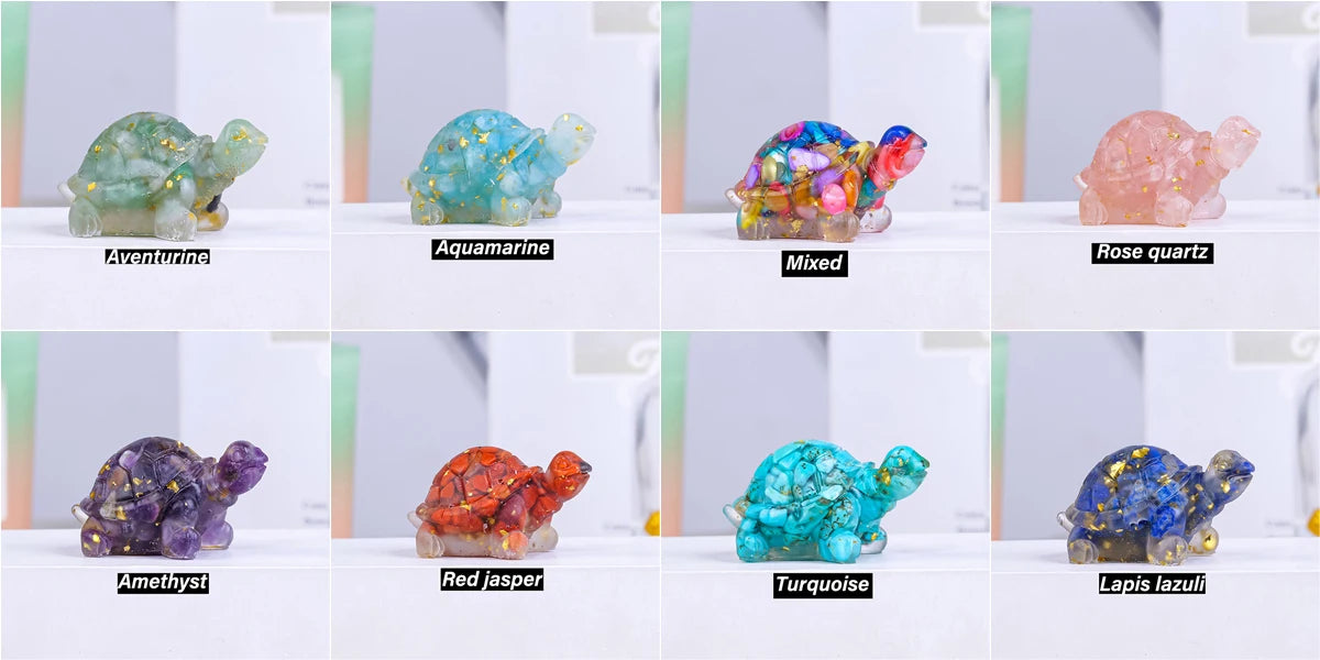 Statua Tartaruga In Cristallo Naturale Amuleto Feng Shui Reiki Decorazione Per Home Office