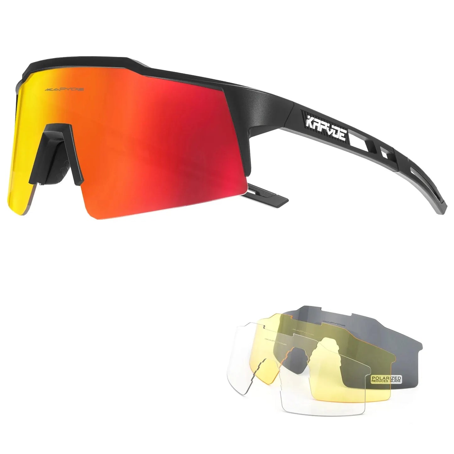 Kapvoe Occhiali Da Ciclismo Polarizzati UV400 Leggeri Per Bici Strada MTB Attrezzatura Sportiva