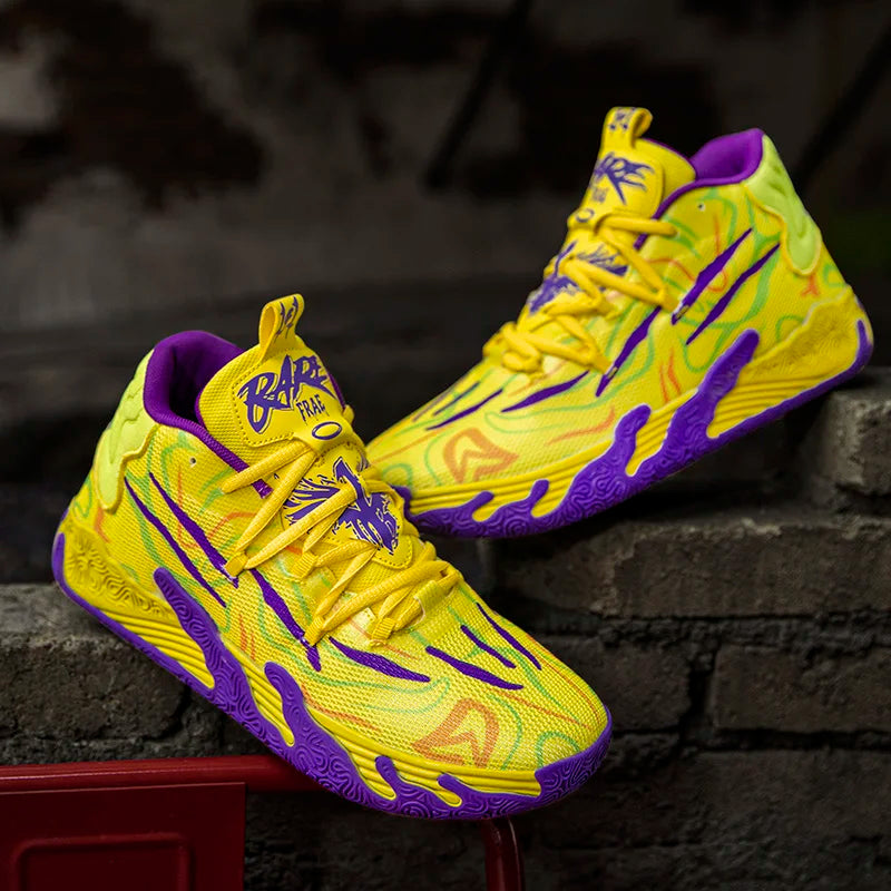 Scarpe Da Basket Da Uomo Allenamento Sul Campo Traspiranti In Mesh Antiscivolo Mid Cut Design Lussuoso