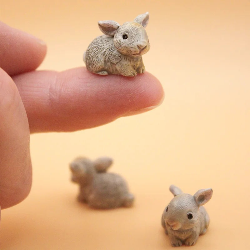 Set Da 5 O 10 Pezzi Coniglietti In Resina Per Paesaggio In Miniatura Decorazione Fai Da Te