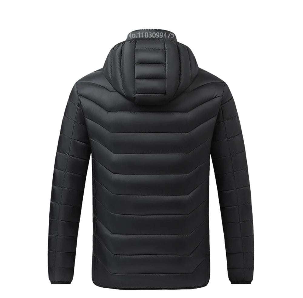 Giacca Riscaldata Unisex USB Termica Invernale Campeggio Sci Cotone Lavato Calda Leggera