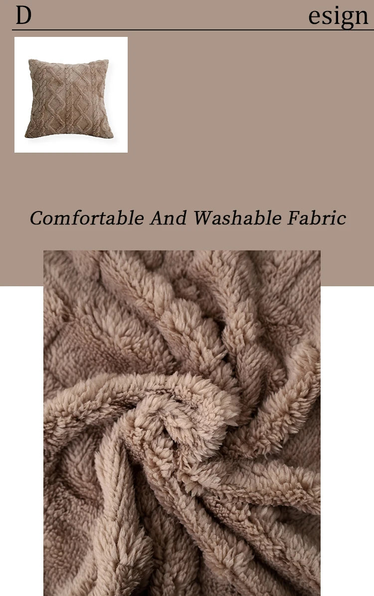 Fodera Per Cuscino In Peluche Geometrica 45x45 Cm Per Divano Soggiorno Decorativa Per La Casa