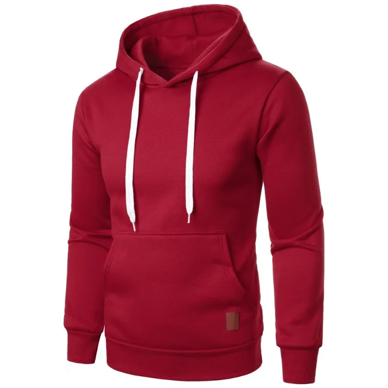 Felpa Con Cappuccio Da Uomo Leggera A Maniche Lunghe Streetwear Tinta Unita Con Coulisse