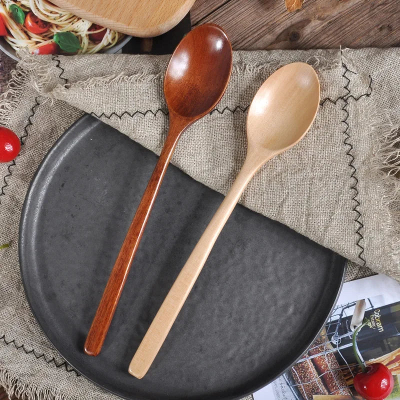 Set Da 2 Cucchiai In Legno Per Zuppe Porridge Cereali E Dessert Utensili Da Cucina Eco Friendly Ergonomici