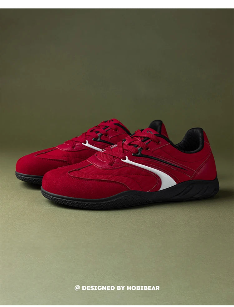 Hobibear Scarpe Minimaliste In Pelle Sintetica A Calzata Larga Sneakers Retro Allacciate Per Uomo E Donna Traspiranti