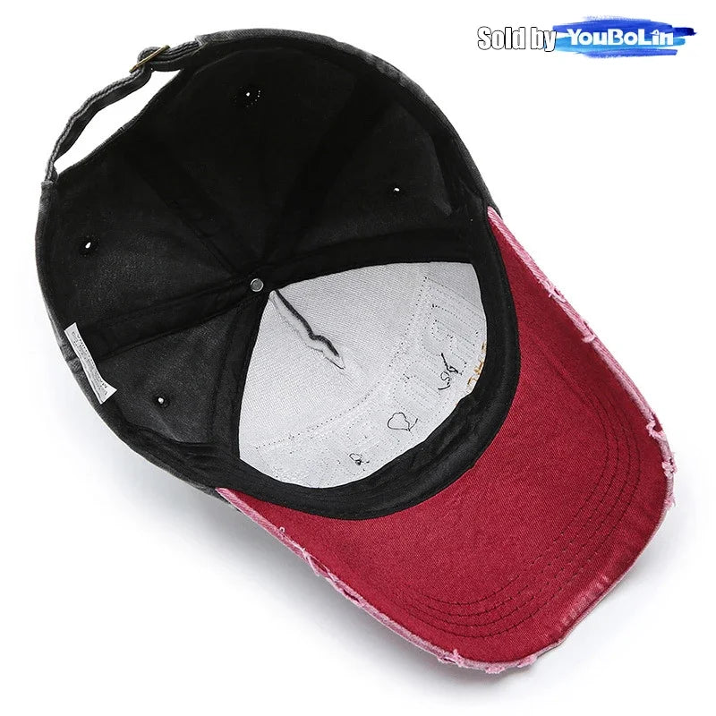 Berretto Da Baseball Retrò In Stile Coreano Unisex Con Foro Lavato Per Tempo Libero Primavera Autunno