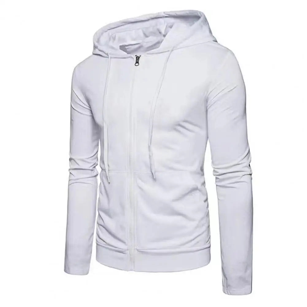 Felpe Da Uomo Autunnali Con Cappuccio Zip Slim Fit Giacca Maniche Lunghe Abbigliamento Maschile