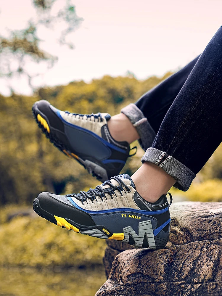 Scarpe Da Trekking Impermeabili Per Uomo In Vera Pelle Stivali Da Montagna Tattici Da Caccia Nei Boschi