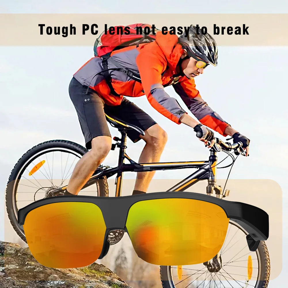Occhiali Intelligenti Da Uomo Con Cuffie Bluetooth 5.0 Occhiali Da Sole Sport Per Esterni Musica Fotocamera Chiamate Assistente Vocale
