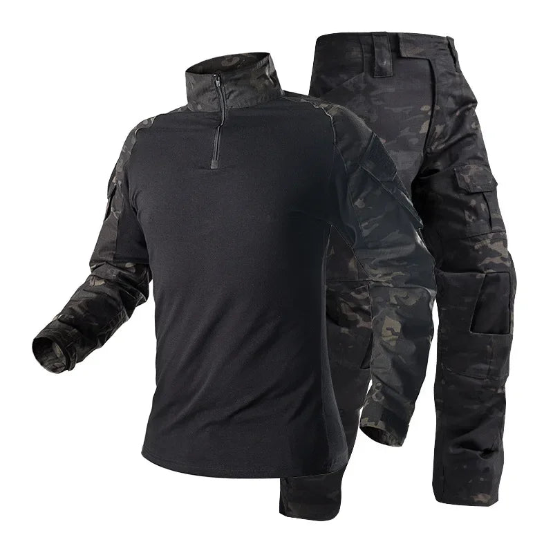 Set Abiti Militari Tattici Tuta Mimetica Da Esterno Camicie Da Caccia Pantaloni Per Airsoft Paintball