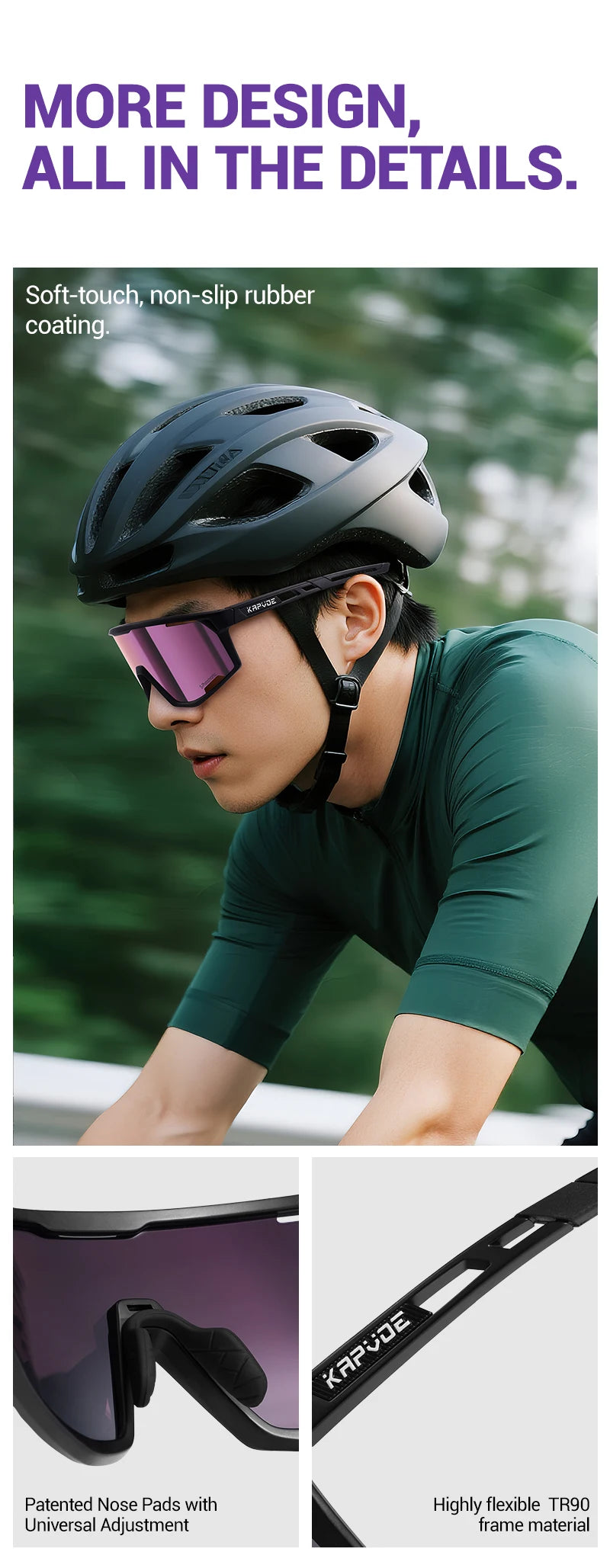 Kapvoe Occhiali Da Sole Fotocromatici Per Ciclismo UV400 Uomo Donna Esterni MTB Strada Escursionismo Occhiali Da Bici