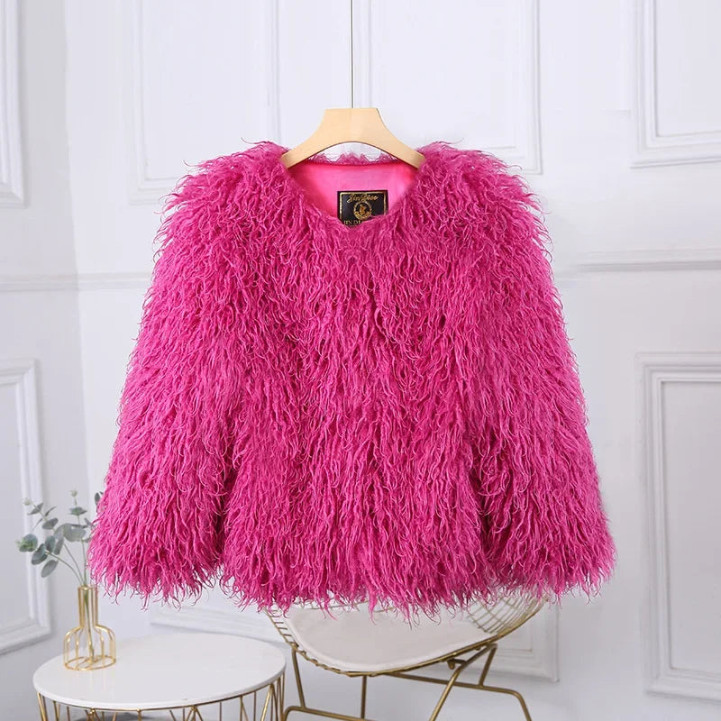 TARUXY Cappotto Di Pelliccia Sintetica Donna Inverno 2025 Caldo Design Lusso Street Style Giacca Breve