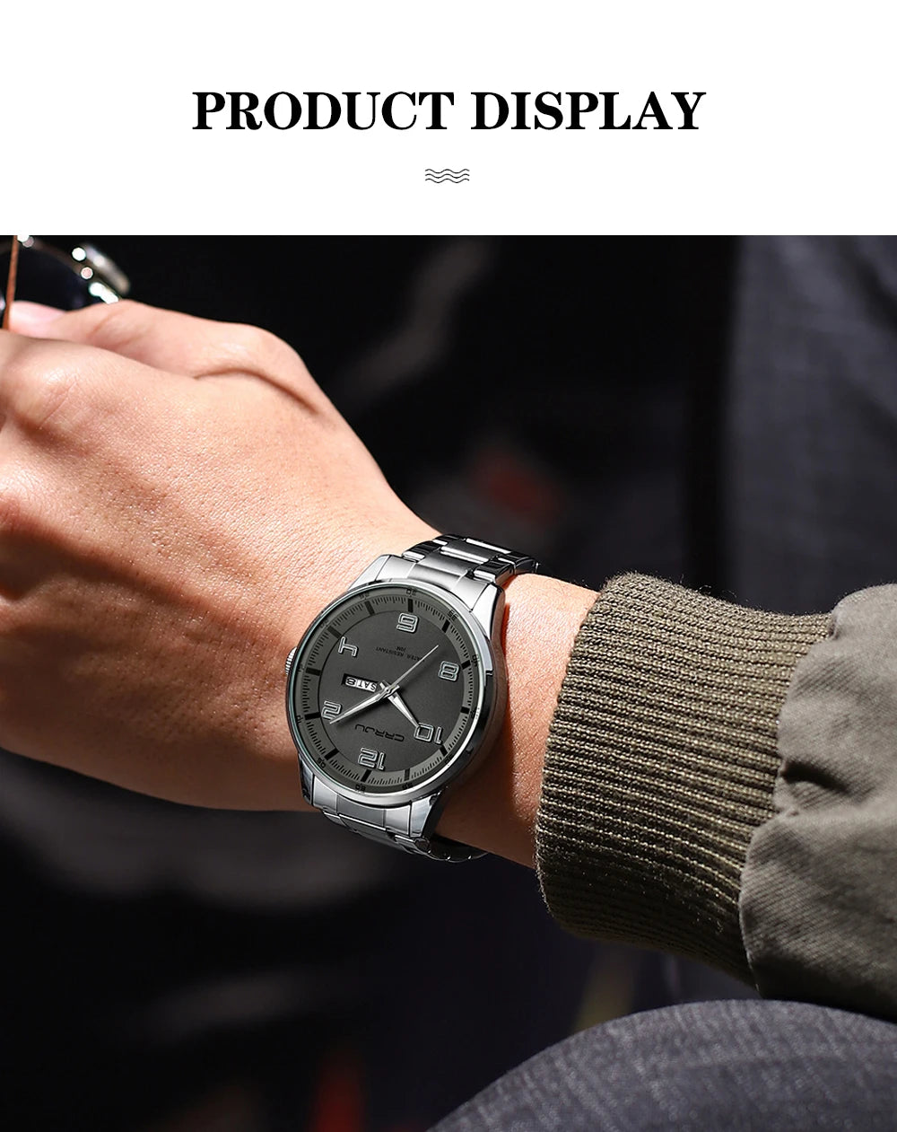 CRRJU Orologi Da Uomo Nuovi Casual Business Cinturino In Acciaio Inox Quarzo Con Data Lancette Luminose