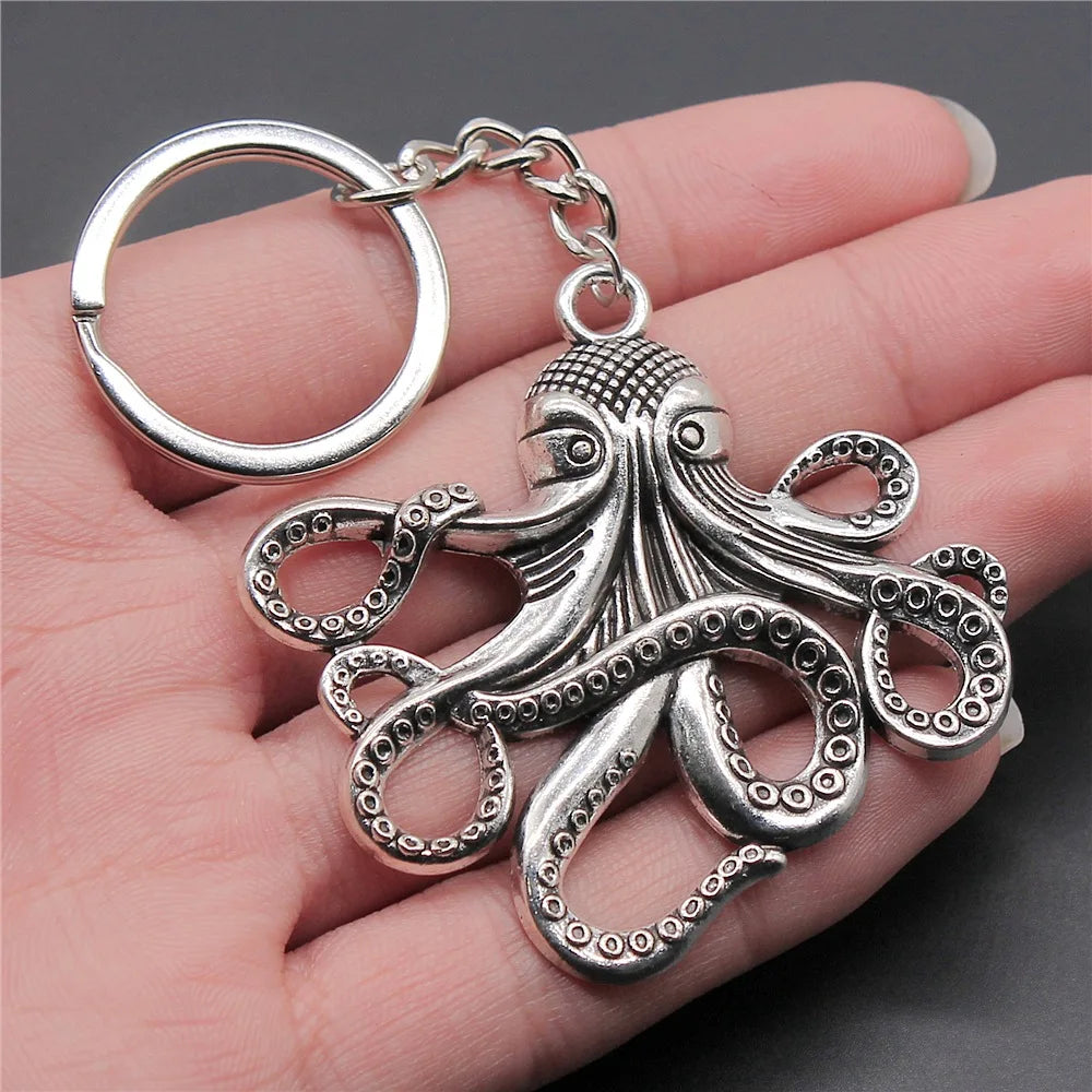Portachiavi Tema Animali Marino Conchiglia Tartaruga Marina Cavalluccio Marino Polpo Calamari Stella Marina Sirena Regalo