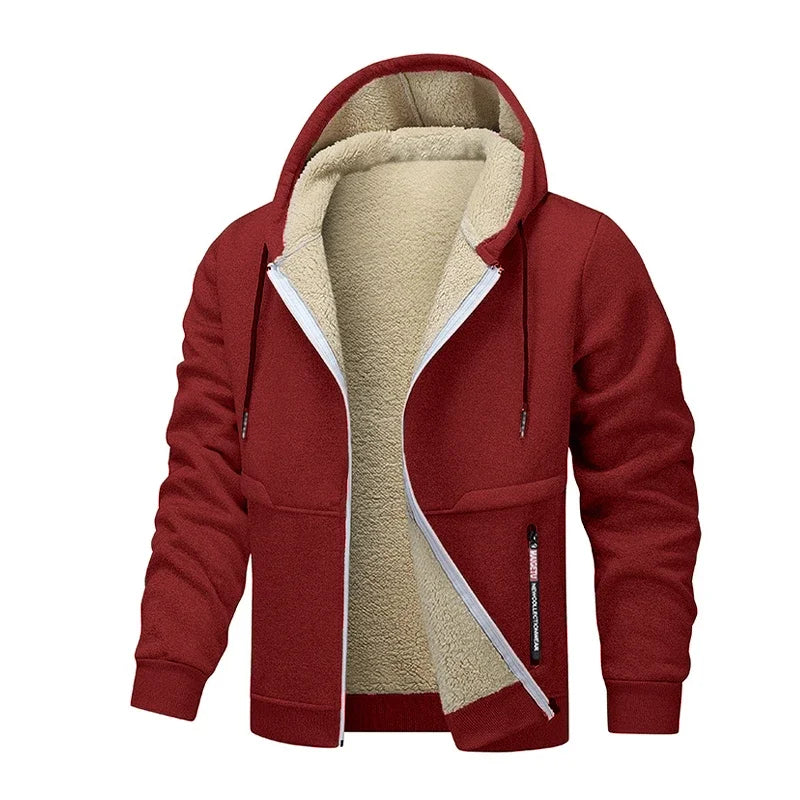 Felpa con Cappuccio da Uomo Animal Game in Pile Sherpa Calore Massimo e Morbida per Inverno