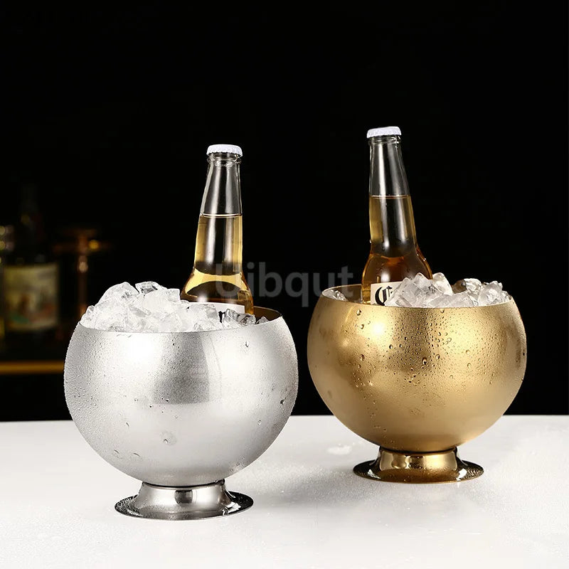 Secchiello Del Ghiaccio Dorato Creativo Per Whisky E Birra Strumenti Da Bar Per Vino Dispositivo Di Raffreddamento