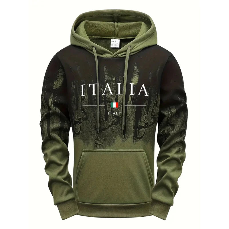 Felpa Con Cappuccio Da Uomo Stampata In Italia Athleisure Autunno Inverno Maniche Lunghe Alta Qualità 2025