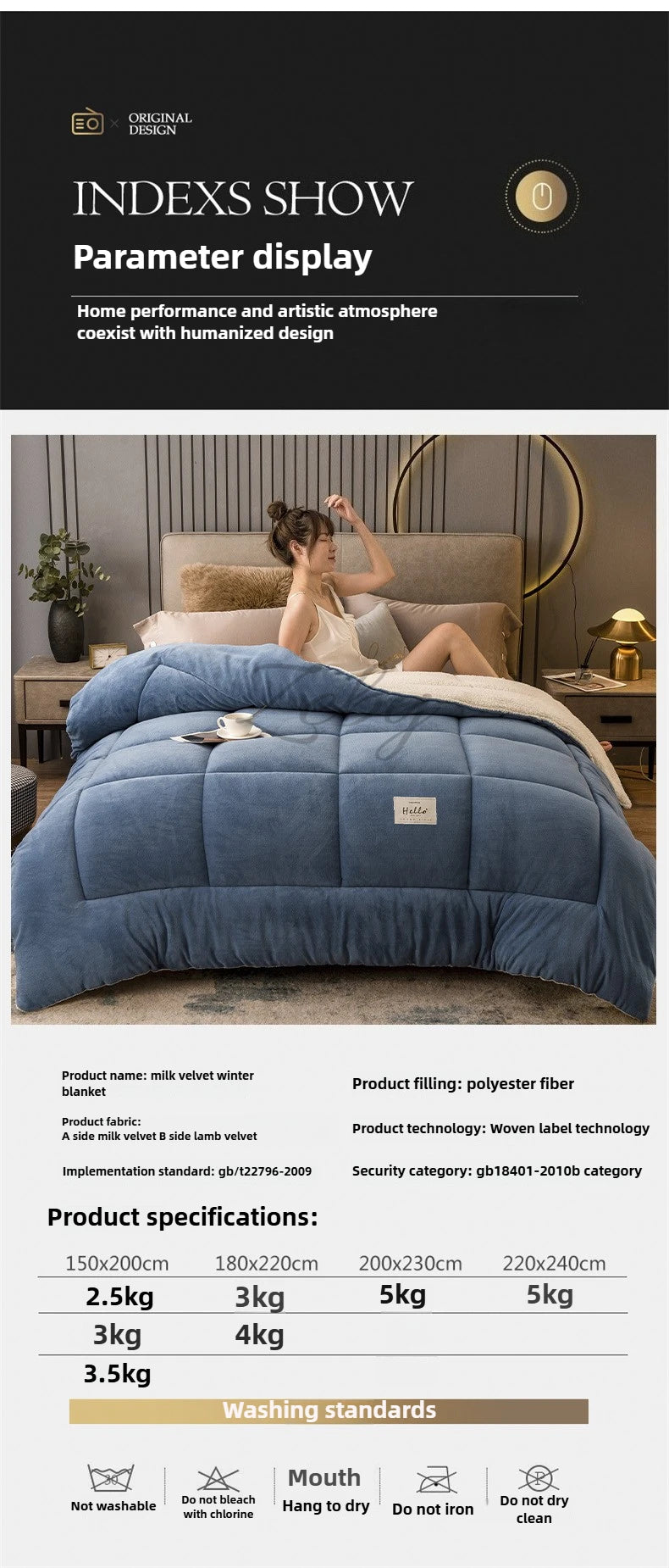 Coperta Ponderata In Pile Invernale Calda E Morbida Antipilling Rettangolare Grado A Per Letto Con Calore