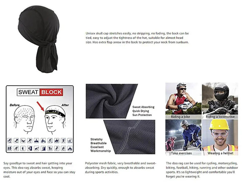 KoKossi Foulard Da Ciclismo Fascia Per Bicicletta Sciarpa Testa Traspirante Solare Ad Asciugatura Rapida Berretto