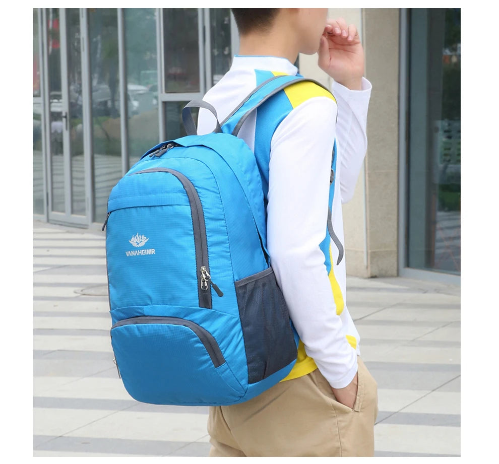 Zaino Pieghevole Da 23 Litri Ultraleggero Esterno Zaino Da Trekking Daypack Capienza Elevata Tessuto Idrorepellente